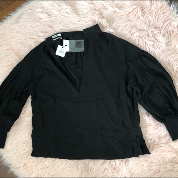 NWT Double Standard Clothing Black Balloon Sleeve Mockneck Japan Shirt Small - Picture 7 of 11